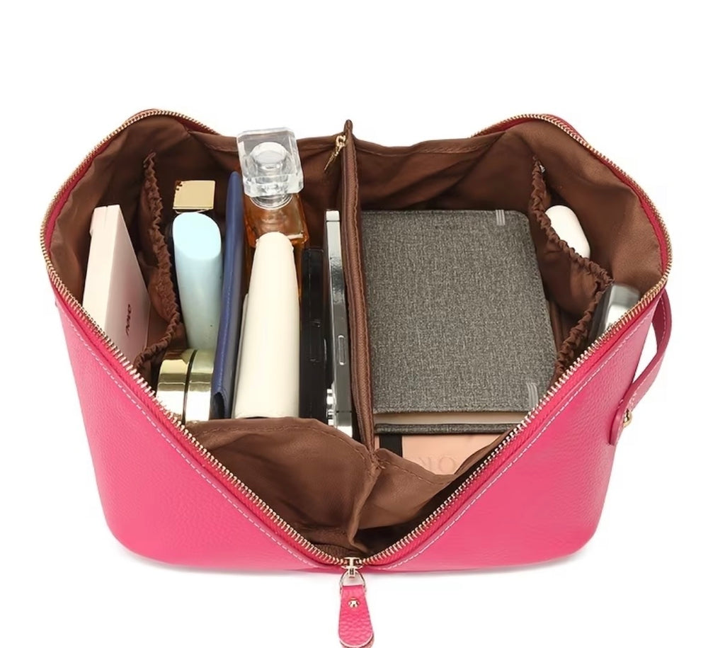 Kosmetiktasche, Make-Up-Tasche, Leder