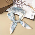 Quadratisches Halstuch 70 x 70 cm Polyester Seidenoptik Damen Mandala-Motiv: Türkis