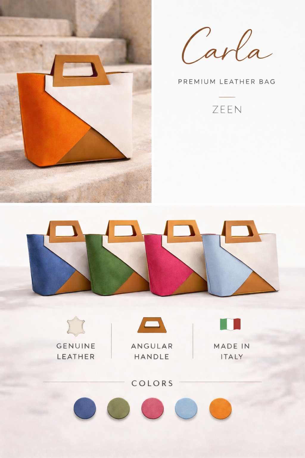 Ledertasche CARLA B - Made in Italy