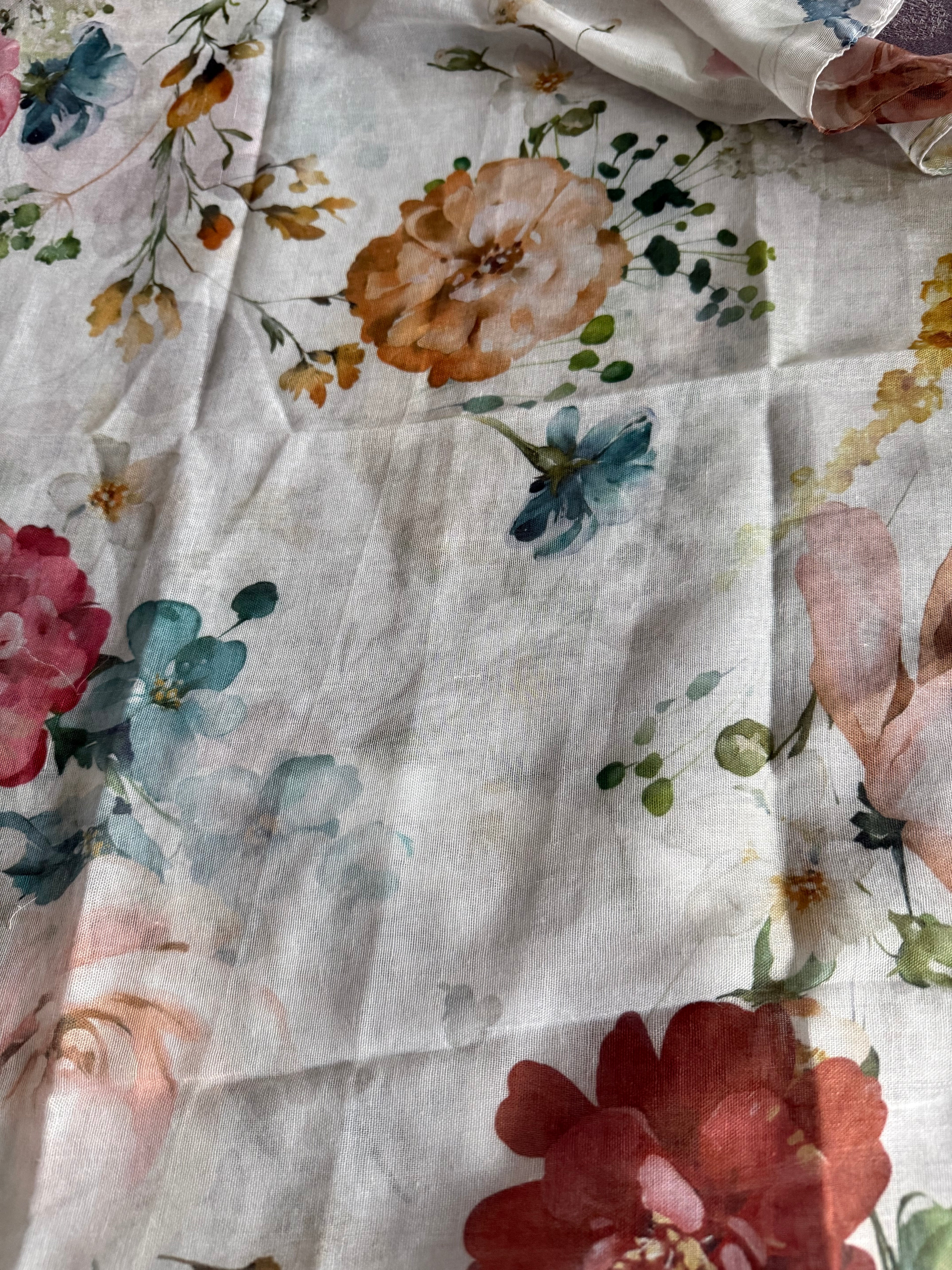 Sommerschal, luftig leicht mit Sommerblumen