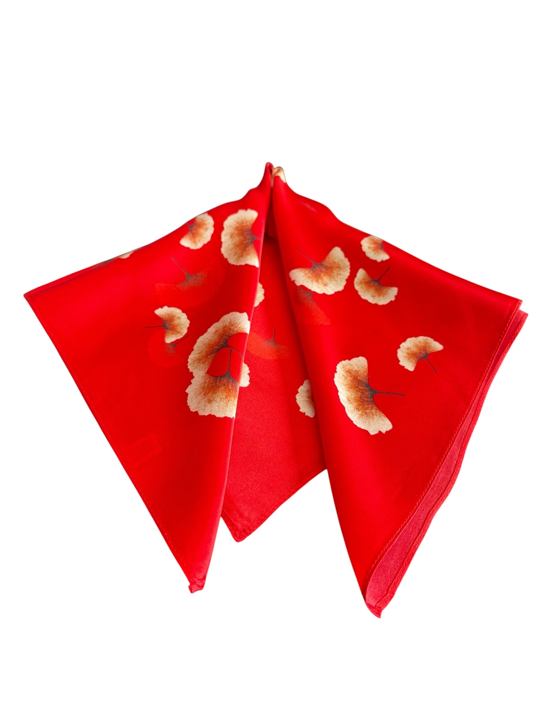 Seidenschal, sehr schön weich, mit Ginko-Blättern