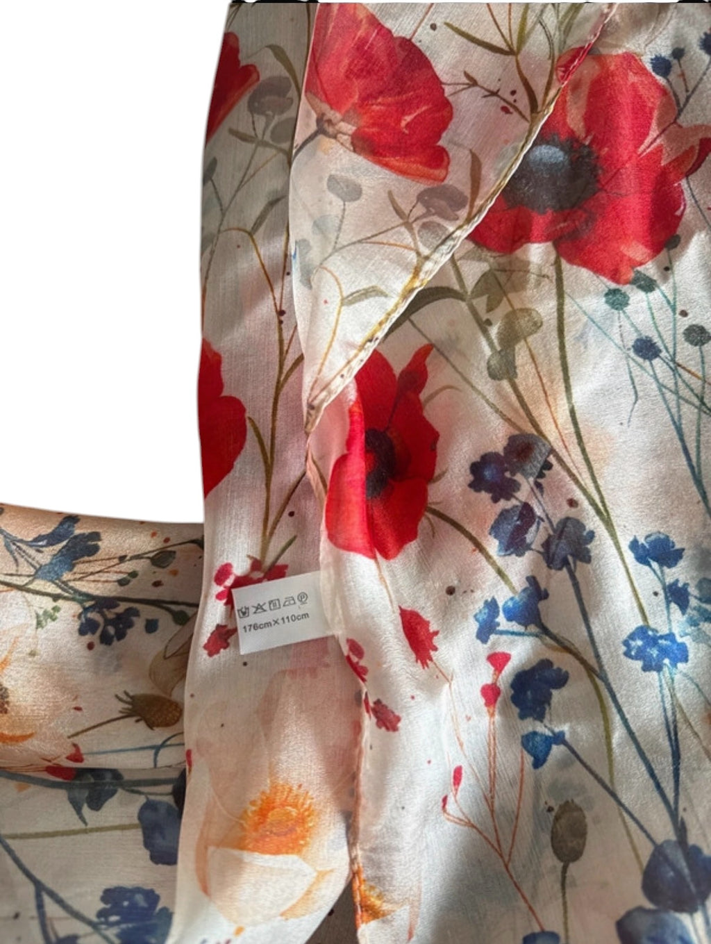 Seidenschal mit wunderschönem Blumenmuster