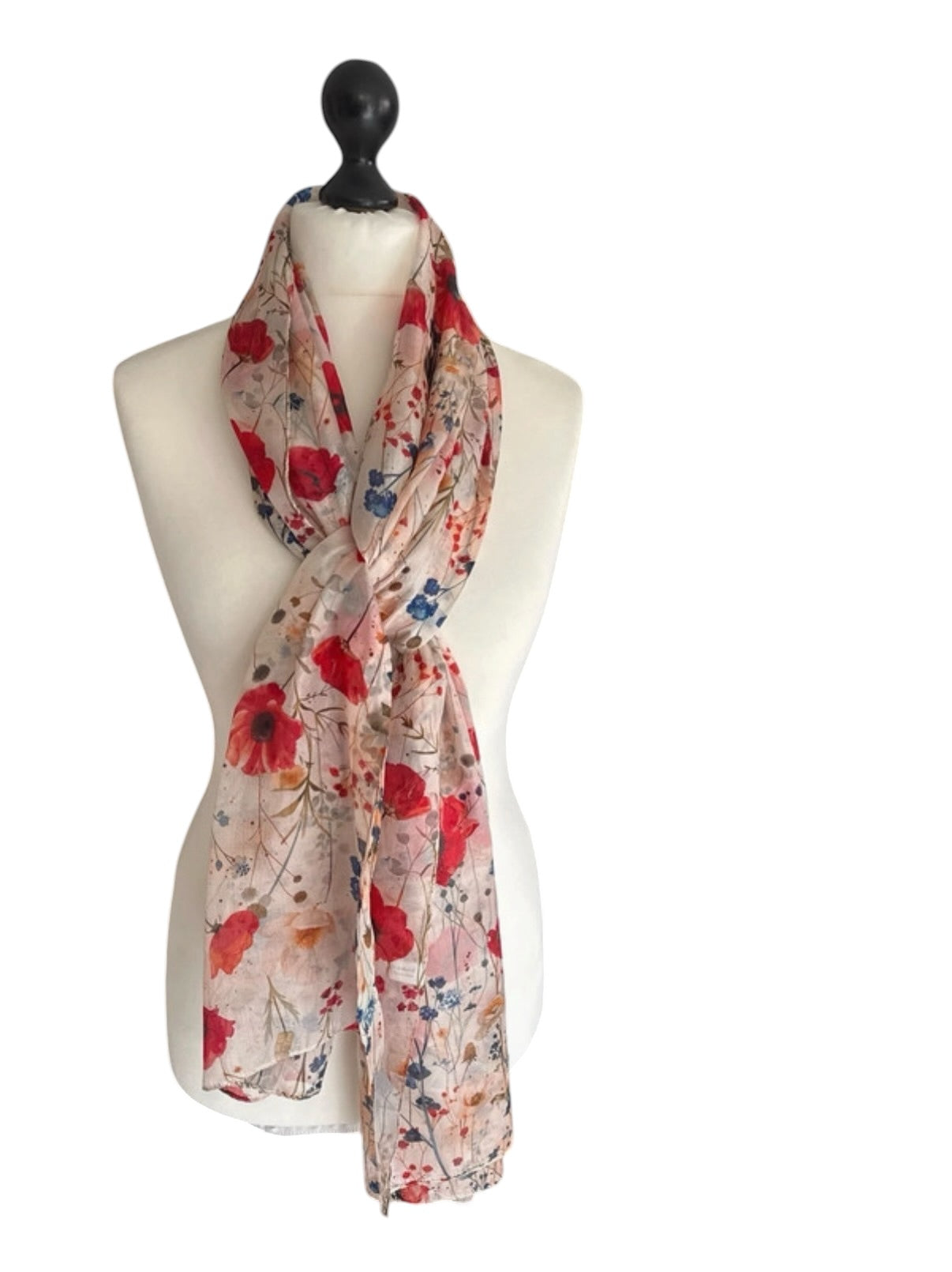 Seidenschal mit wunderschönem Blumenmuster