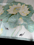 Seidenschal mit Blumen und Koi-Motiv, 100% Seide