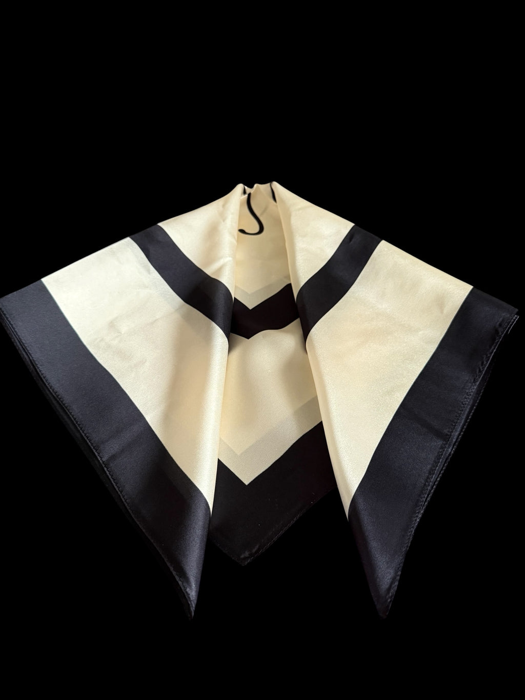 Seidentuch, 100% Seide, beige-schwarz, sehr elegant