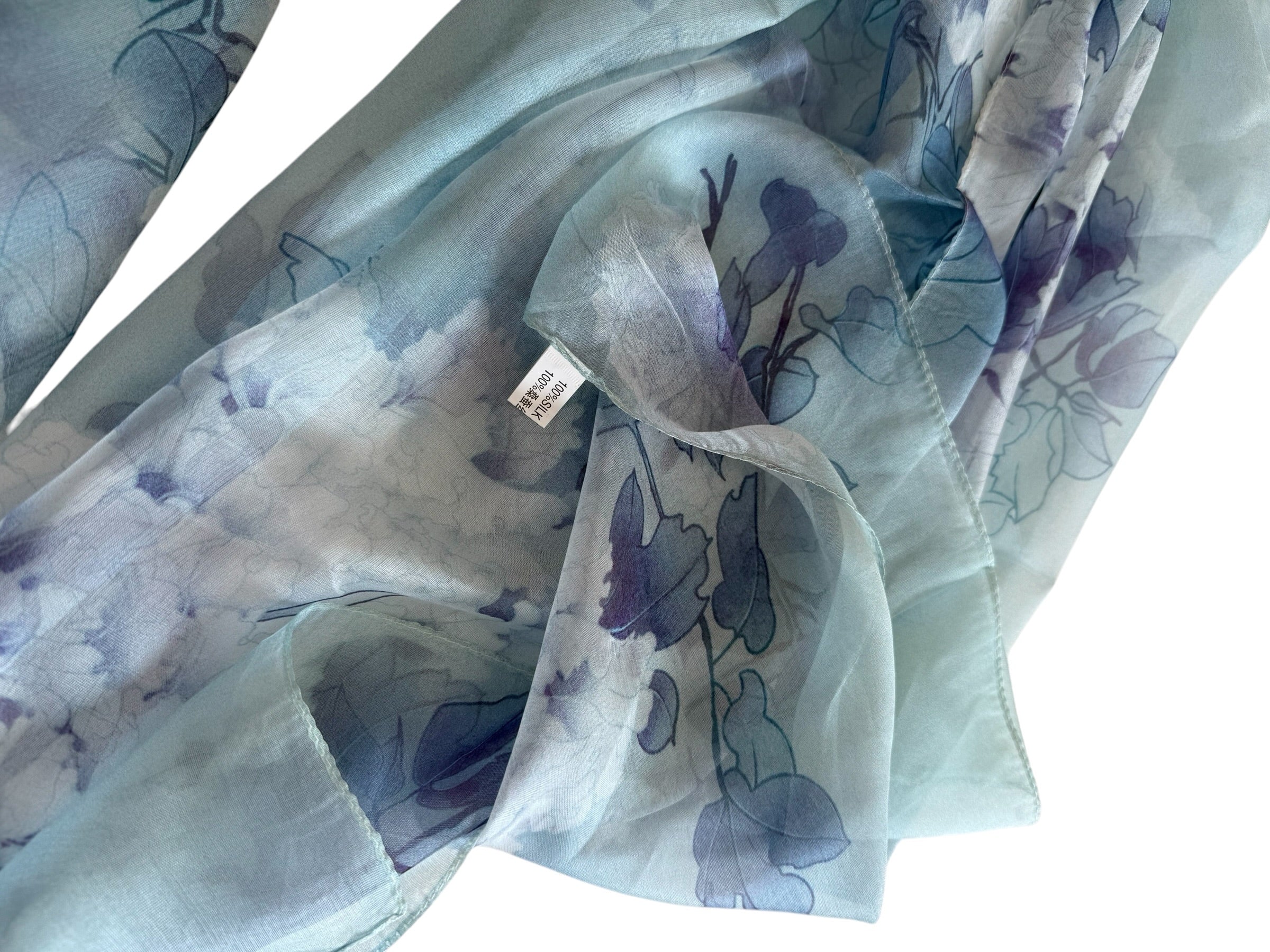 Seidenschal mit Blumenmotiv