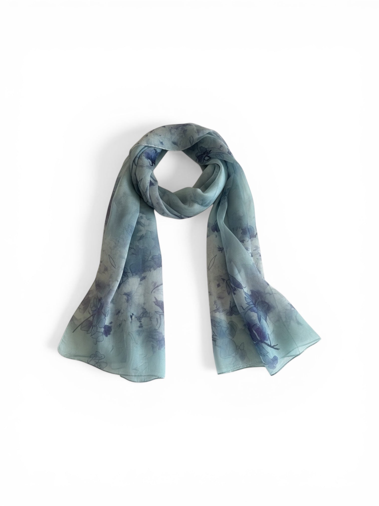 Seidenschal mit Blumenmotiv