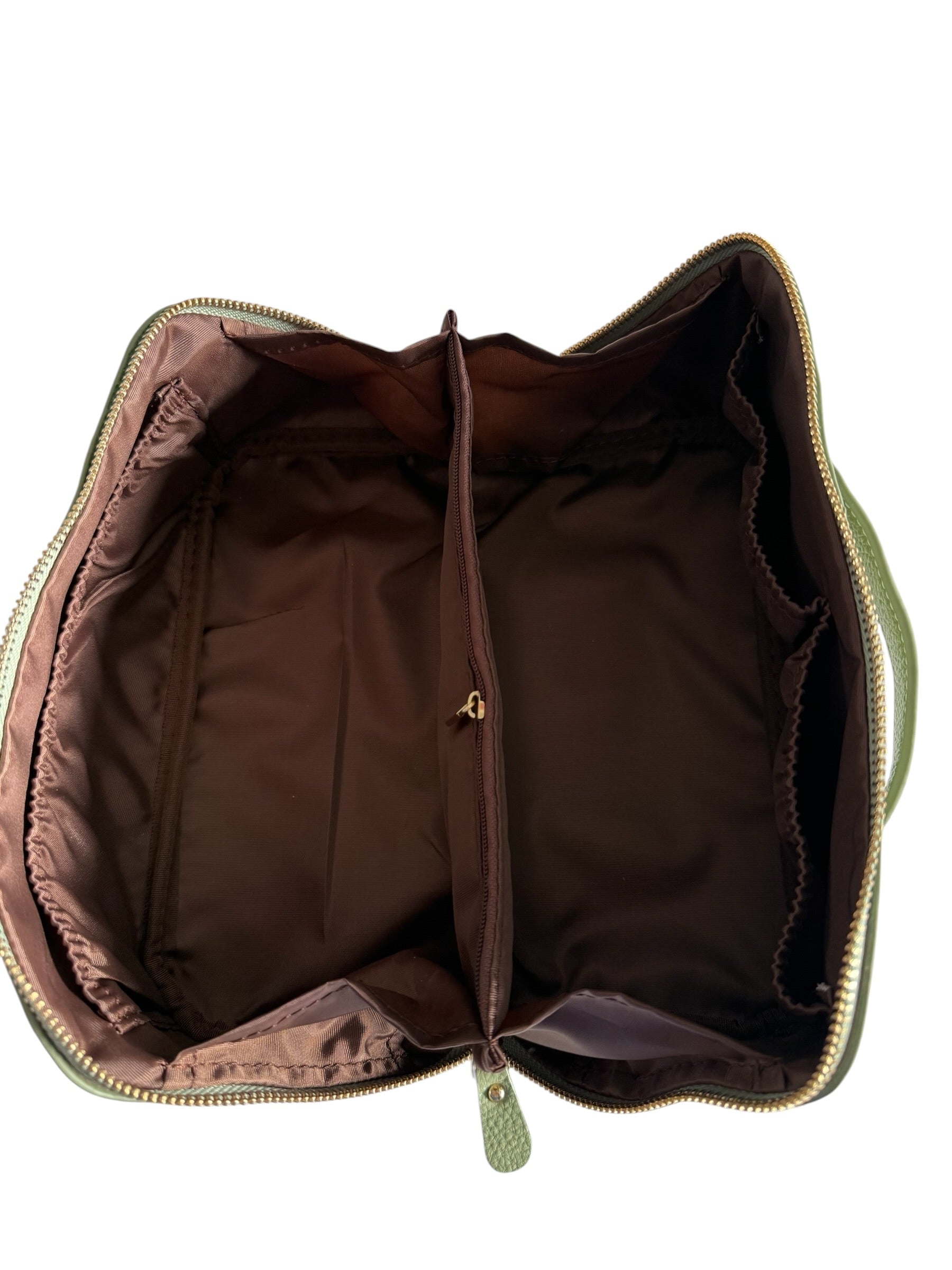 Leder-Kosmetiktasche, Lindgrün