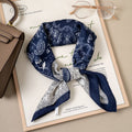 Tuch 70×70 cm, Paisley‑Muster, Polyester, mit weichem Stoffeffekt: Bleu marine