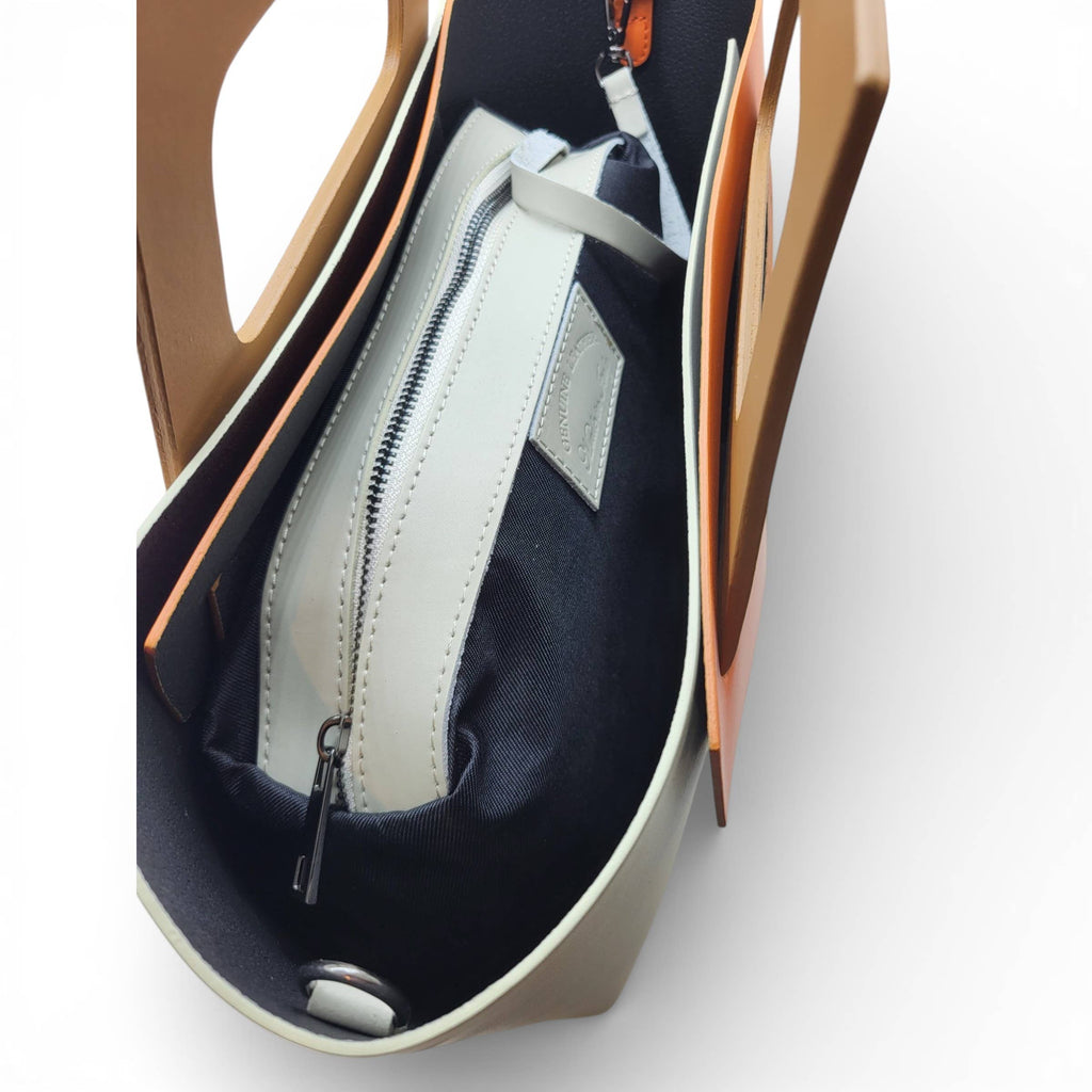 Ledertasche CARLA - Denim - Hergestellt in Italien